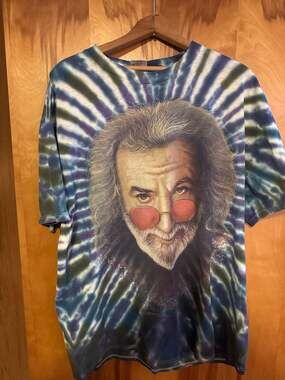 Vintage 1995 Grateful Dead Jerry Garcia Memorial Tie Dye T-Shirt Size XL